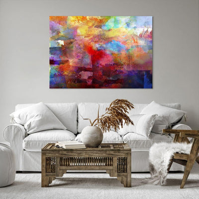 Bilder auf Leinwand 100x70cm Leinwandbild mit Rahmen Abstraktion modern Gross Wanddeko Bild Schlafzi