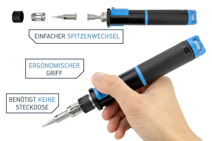 ERSA Independent 130 PROFI-Set Gaslötkolben 130W Temperatur bis 580 °C inkl. 4 Lötspitzen 2 Düsen 13