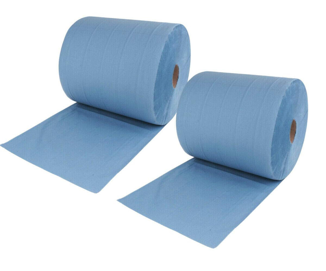 PGV 2 x Putztuchrolle 3 lagig blau 38 cm x 36 cm je 500 Blatt Werkstattrolle Putzpapier Putztuch Put