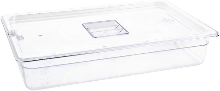 Vogue u225 Polycarbonat GN-Behälter, 1/1 Grösse 530(L)x325(D)x100(D)mm., 530(L)x325(D)x100(D)mm.