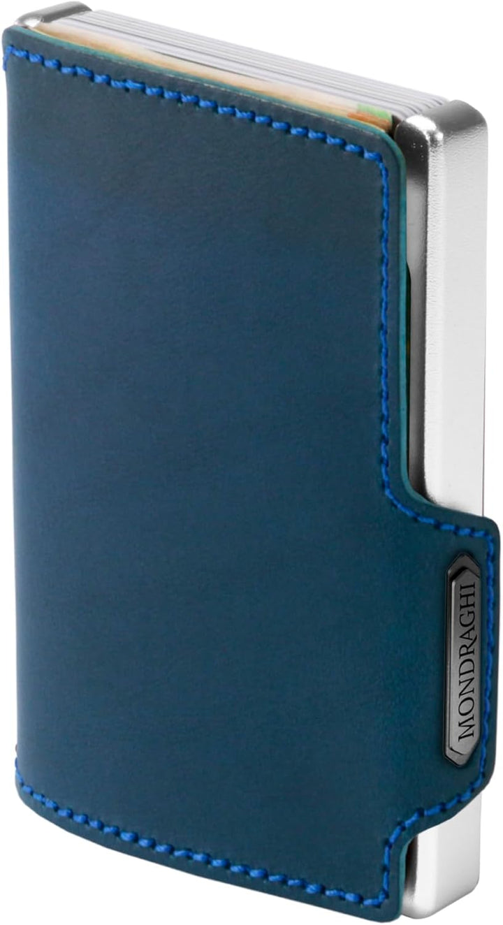 Mondraghi® Mini-Wallet. Ultraleichte Geldbörse mit Narbenleder. Kleiner Geldbeutel mit RFID-Schutz-C