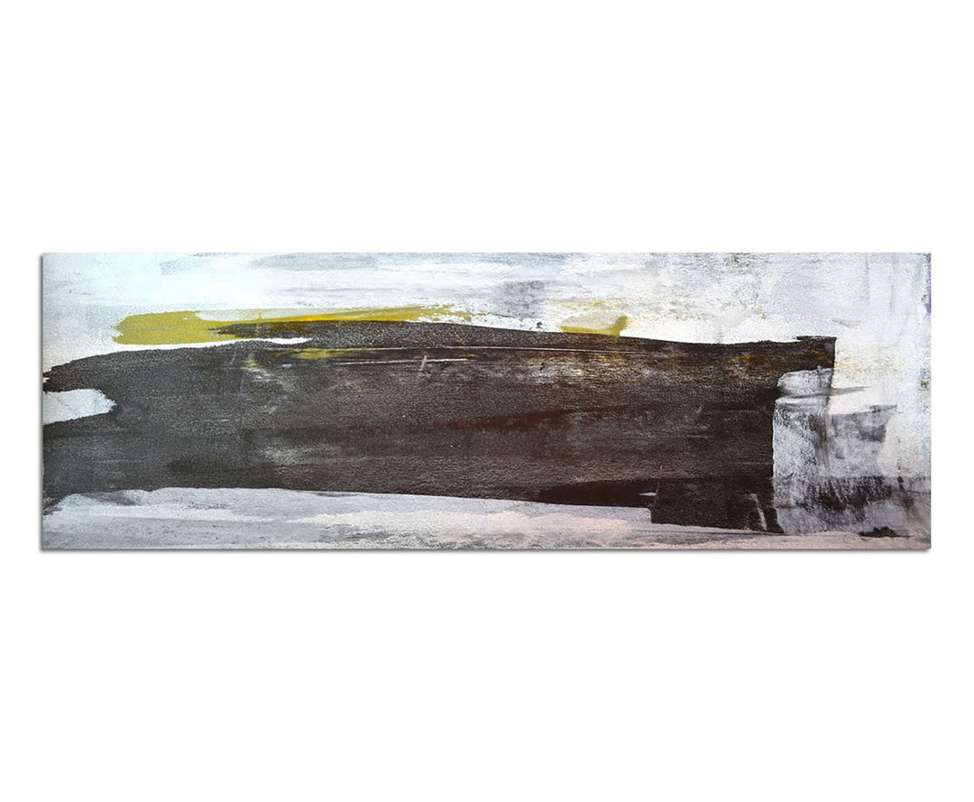 Paul Sinus Art Panoramabild auf Leinwand und Keilrahmen 150x50cm Malerei Kunst abstrakt schwarz/weis