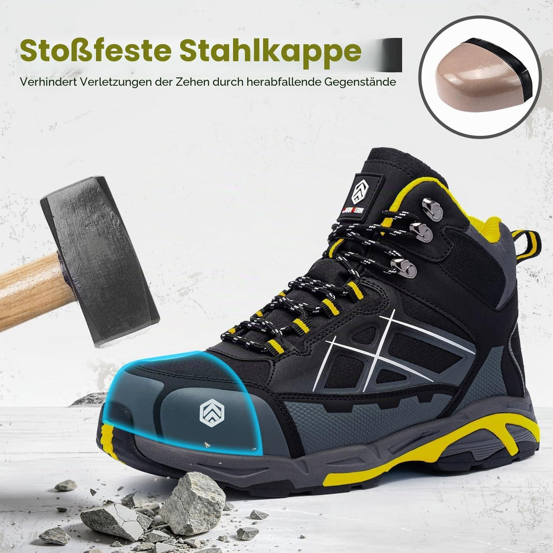 LARNMERN Arbeitsschuhe Herren Damen Sicherheitsschuhe SRC rutschfest Antistatisch Stahlkappenschuhe