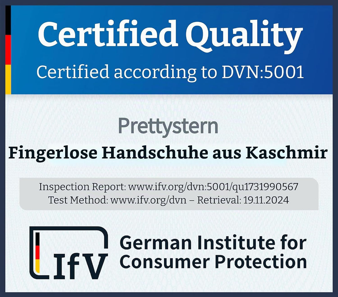 Prettystern Damen Herren Kaschmir-Wolle Halbfinger kurzfinger-handschuhe Handschuhe Handstulpen für