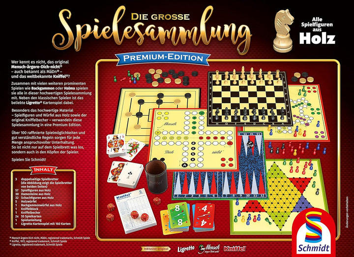 Schmidt Spiele 49197 Die grosse Spielesammlung Premium-Edition, in Einer Metallbox, Bunt