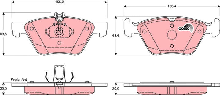 TRW GDB1215 Bremsbelag - (4-teilig)
