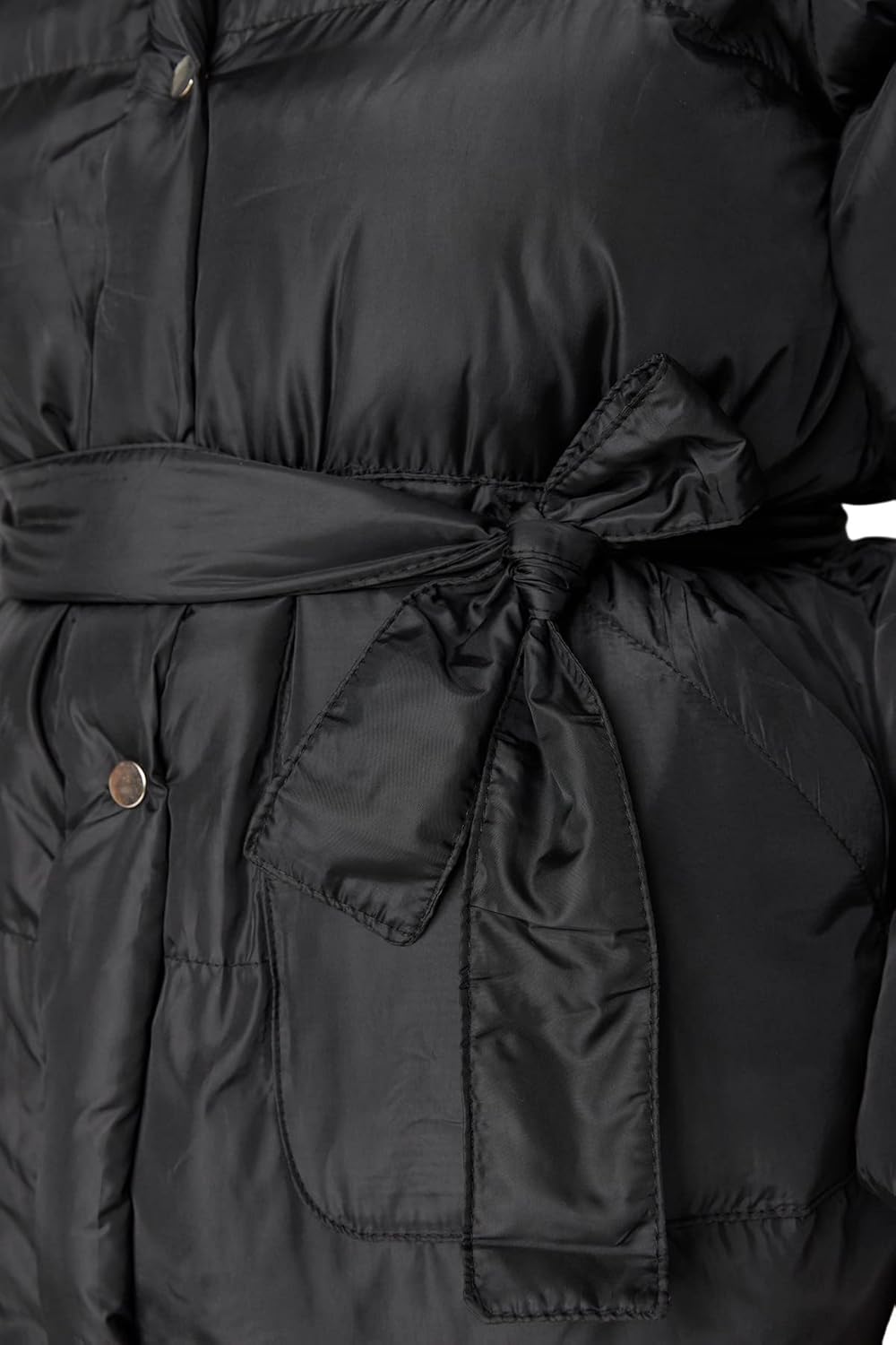 TRENDYOL Damen Slim Puffer Plain Webstoff Grössen in Winterjacke Coat 42 Grosse Grössen Schwarz, 42