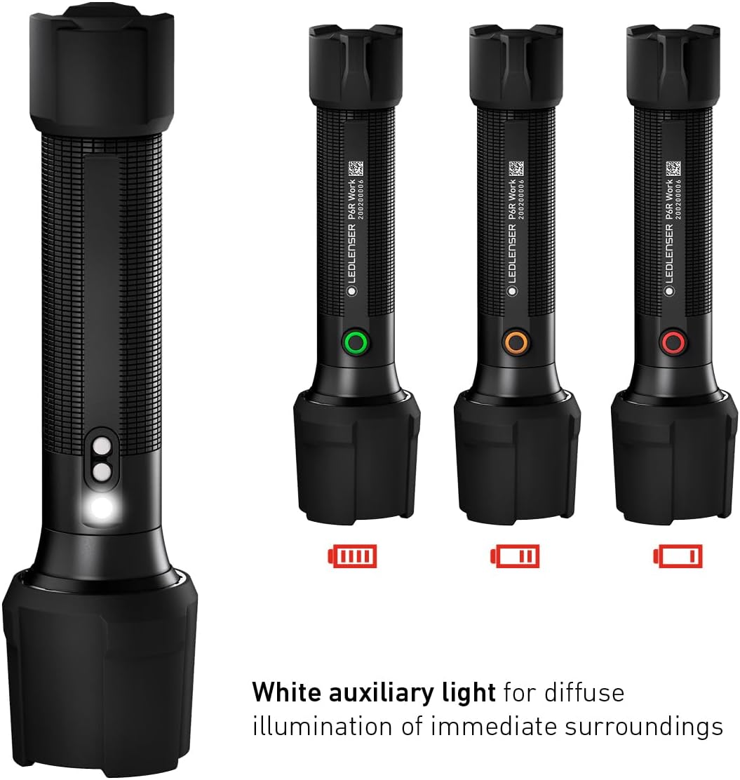 Ledlenser P7R Work Robust Taschenlampe LED, aufladbar 21700 Lithium Akku, wasserdicht IP68, 900 Lume