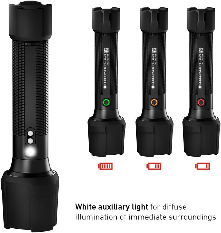Ledlenser P7R Work Robust Taschenlampe LED, aufladbar 21700 Lithium Akku, wasserdicht IP68, 900 Lume