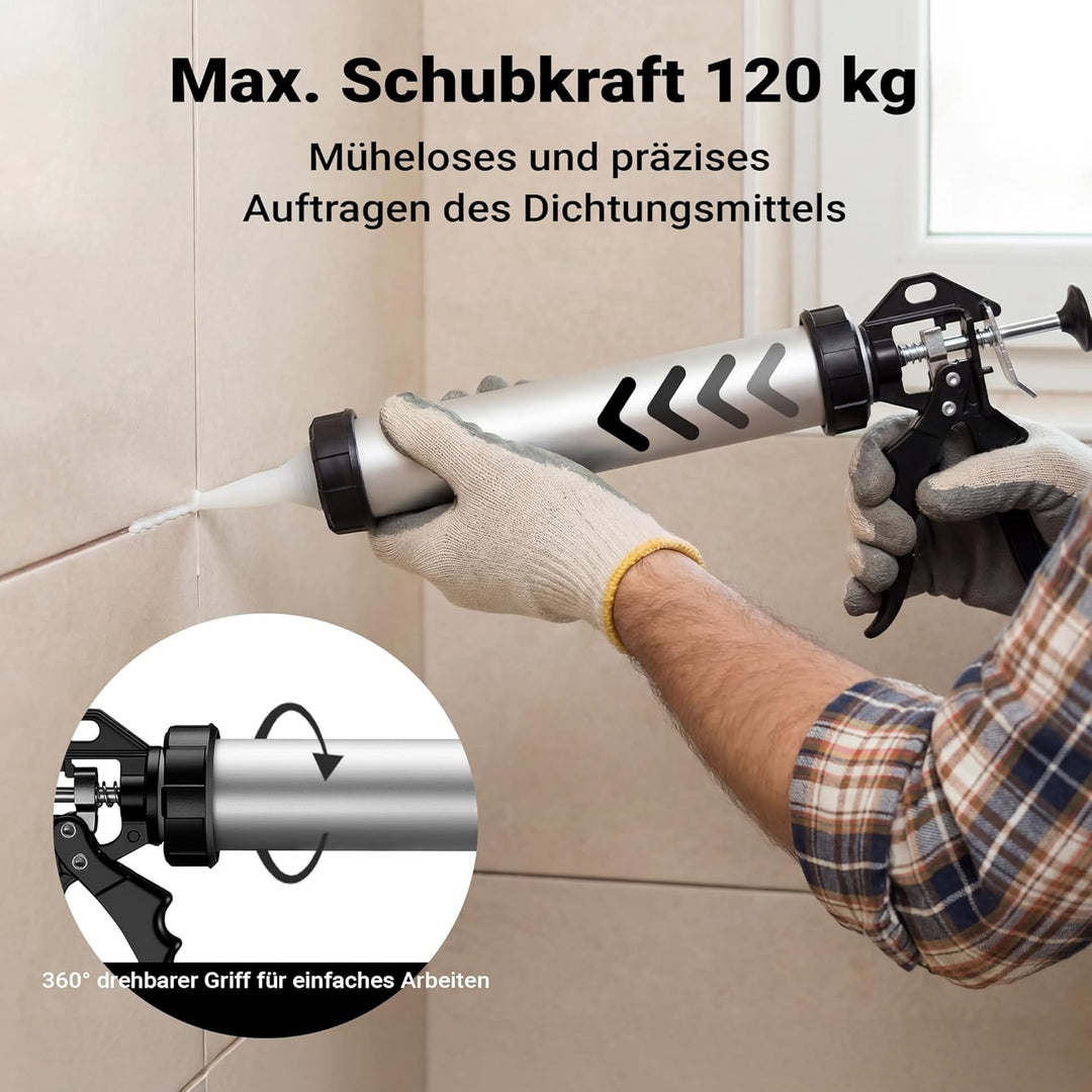 Aluminium Kartuschenpresse 600 Silikonspritze 380 mm, 380 mm