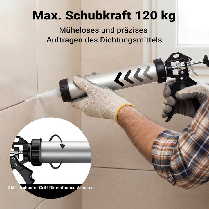 Aluminium Kartuschenpresse 600 Silikonspritze 380 mm, 380 mm
