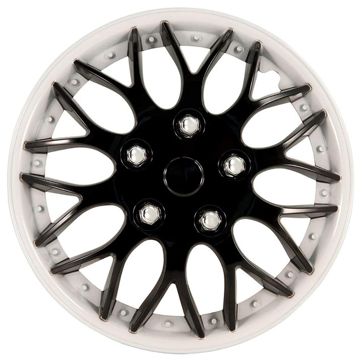 AUTO-STYLE Satz Radzierblenden Missouri 14-Zoll Schwarz/Weiss unrandet 14-inch Schwarz/Weiss Umrande