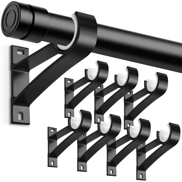 Gardinenstangenhalterung, robuste Gardinenstangenhalterung, schwarz, 8 Stück, Gardinenstangenhalter,