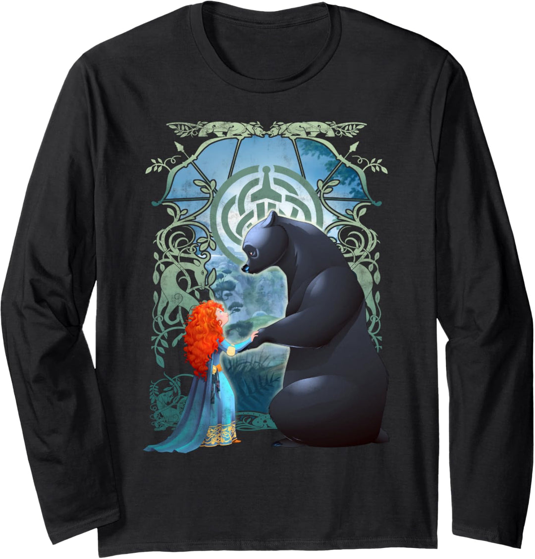 Disney Pixar Brave Merida And Bear Profile Portrait Langarmshirt