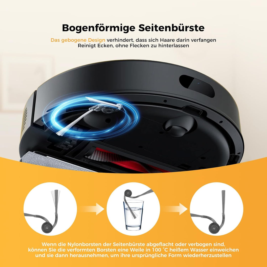 Yivy 24 Stück Zubehör für Roborock Q7 L5+,Q7 L5 Plus, Q7 M5+, Zubehör :2 Hauptbürste, 6 Seitenbürste