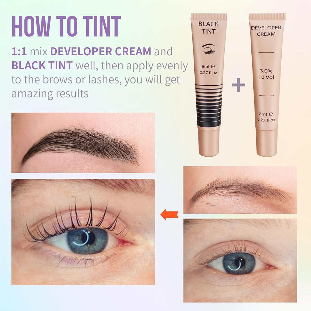 PERMANIA Wimpernlifting Set mit Farbe Schwarz, 2025 Neues Wimperndauerwellen und Tönung Kit, 4 in 1