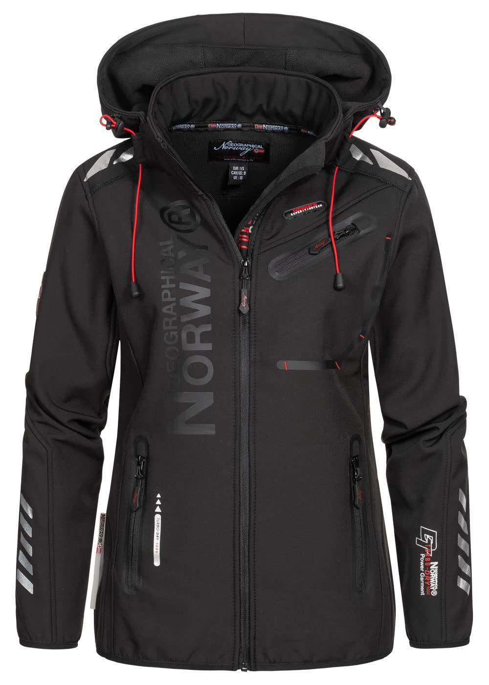 Geographical Norway Damen Jacke Softshell L Schwarz / Schwarz, L Schwarz / Schwarz