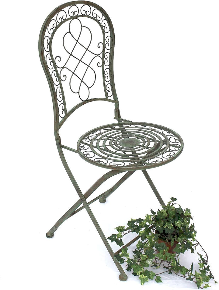 DanDiBo Sitzgruppe Eisen Garten Antik Bistroset Malega Bistrotisch mit 2 Stühlen klappbar Metall Gar