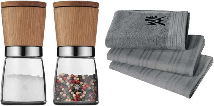 WMF Ceramill Nature Salz und Pfeffer Mühle Set 2-teilig, unbefüllt, für Salz, Pfeffer, Chilli, Salzm