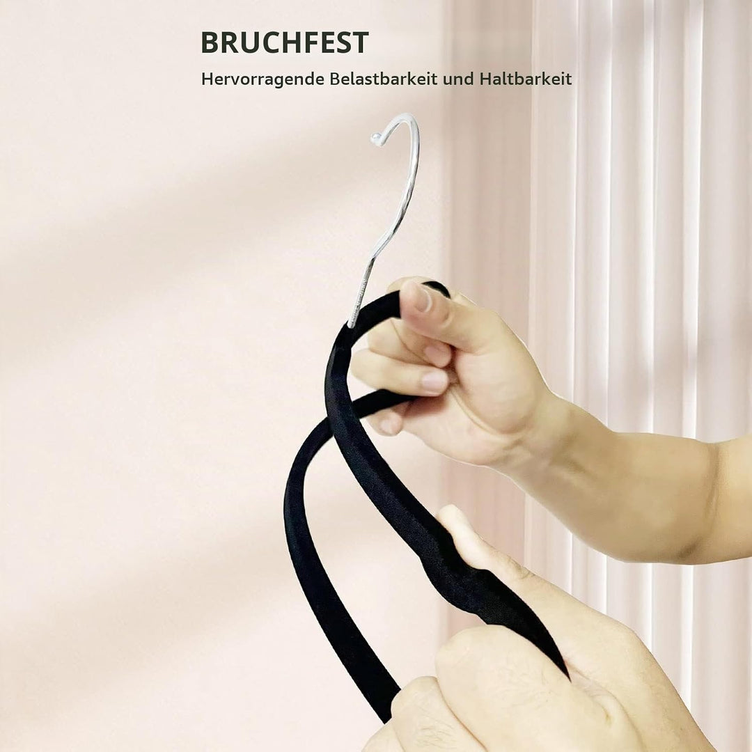 10 Stück Hosenbügel,Länge 35cm Samt Kleiderbügel Hosen,Platzsparender Hosenrockbügel mit 360°-Drehun