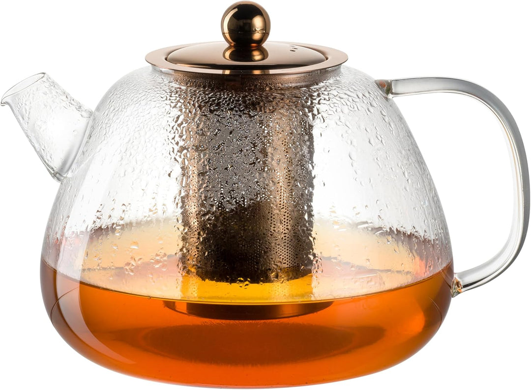 LEONARDO Tè per Te Teekanne mit herausnehmbarem Siebeinsatz - Teekessel aus Glas mit Deckel und Grif