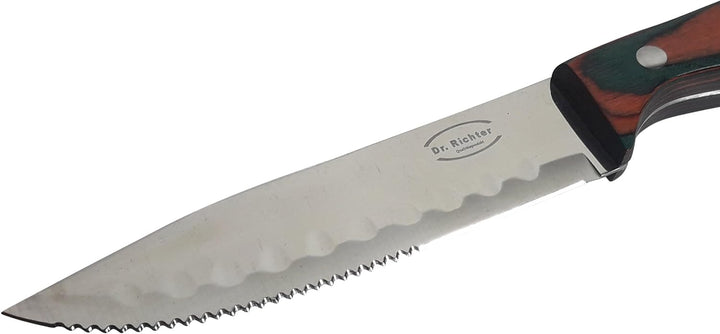 Dr. Richter Steakmesser "Texas XXL" 6er-Set in Holzbox - schneidet problemlos auch die dicksten Stea