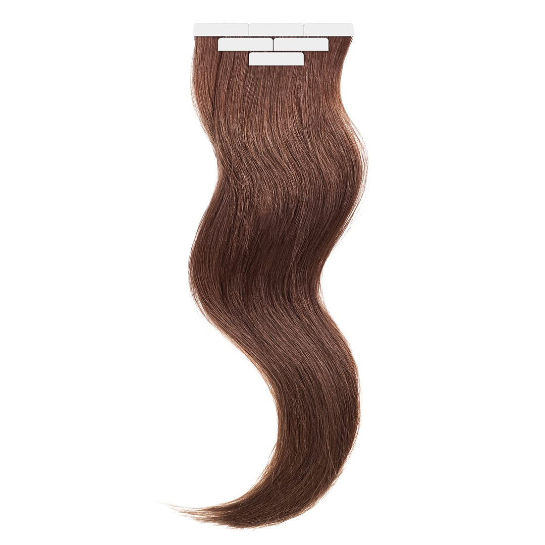 Tape In Extensions 50 cm Virgin Echthaar 10er Set Kastanienbraun 50 cm #6 kastanienbraun, 50 cm #6 k