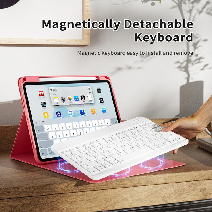 Hülle mit Tastatur für iPad (A16) 11 Zoll 2025/10. Generation 10.9 Zoll 2022, Deutsch QWERTZ Layout