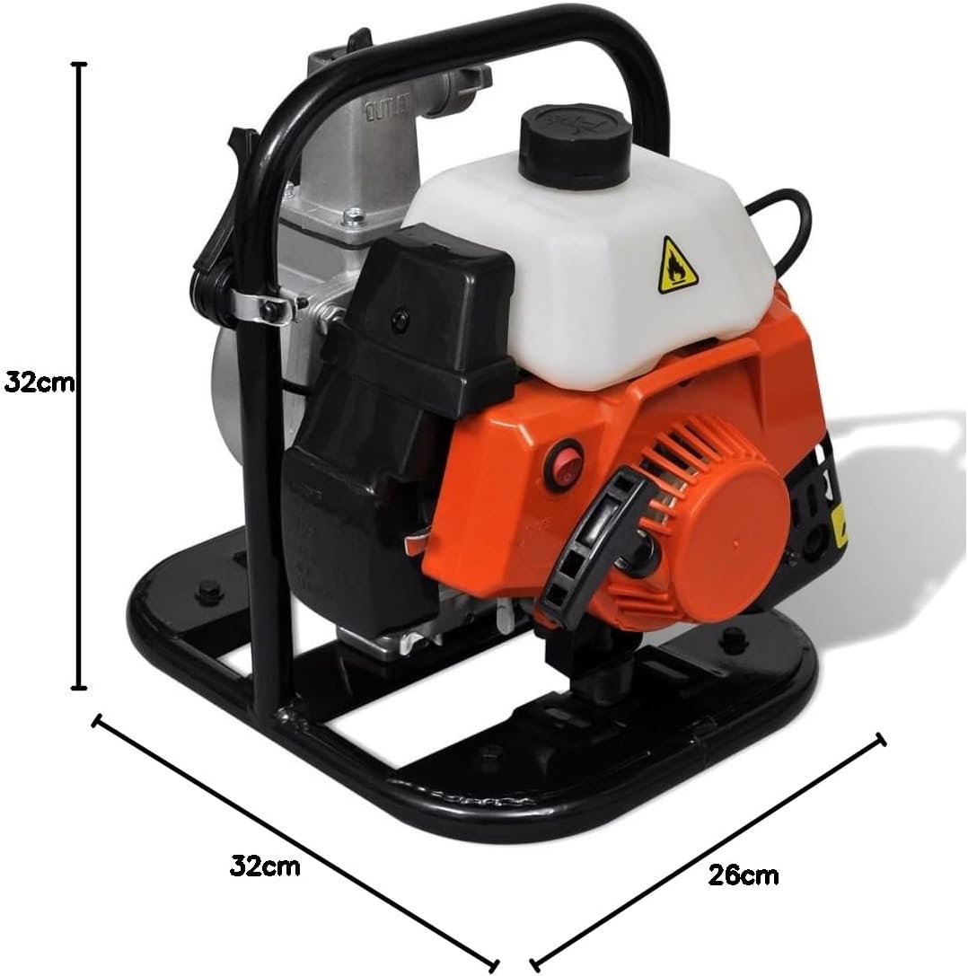 vidaXL Benzin Wasserpumpe Pumpe mit Reversierstarter 25mm Schlauchdurchmesser Schmutzwasserpumpe 40,