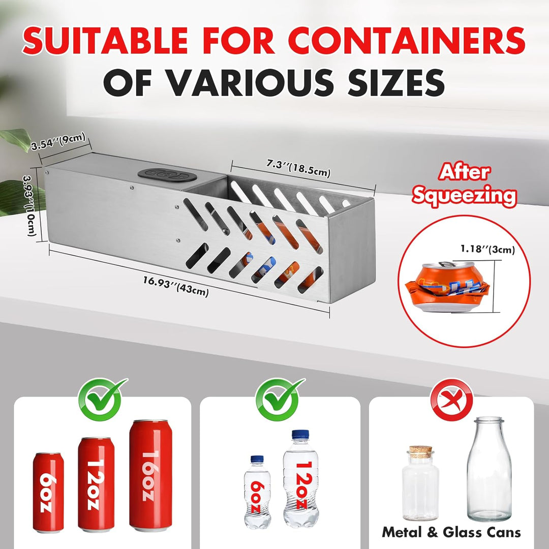 YUCHENGTECH Elektrischer Dosenpresse für 200-500ml Dosen/200-330ml Wasserflaschen aus Kunststoff Wan