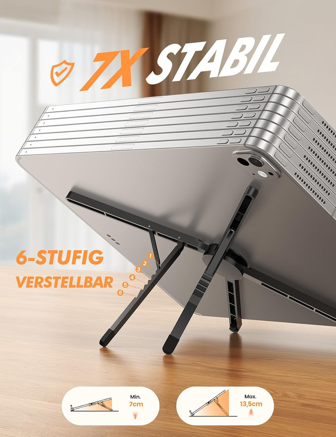 Lamicall Laptop Ständer, Laptopständer für Schreibtisch, Faltbar &amp; Tragbar | [SUPER Leicht &amp; Kompatk