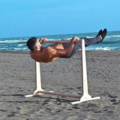 GORILANT Barren-Station für Front Lever | Extra breite Basis für Calisthenics | Länge 105cm | Birken