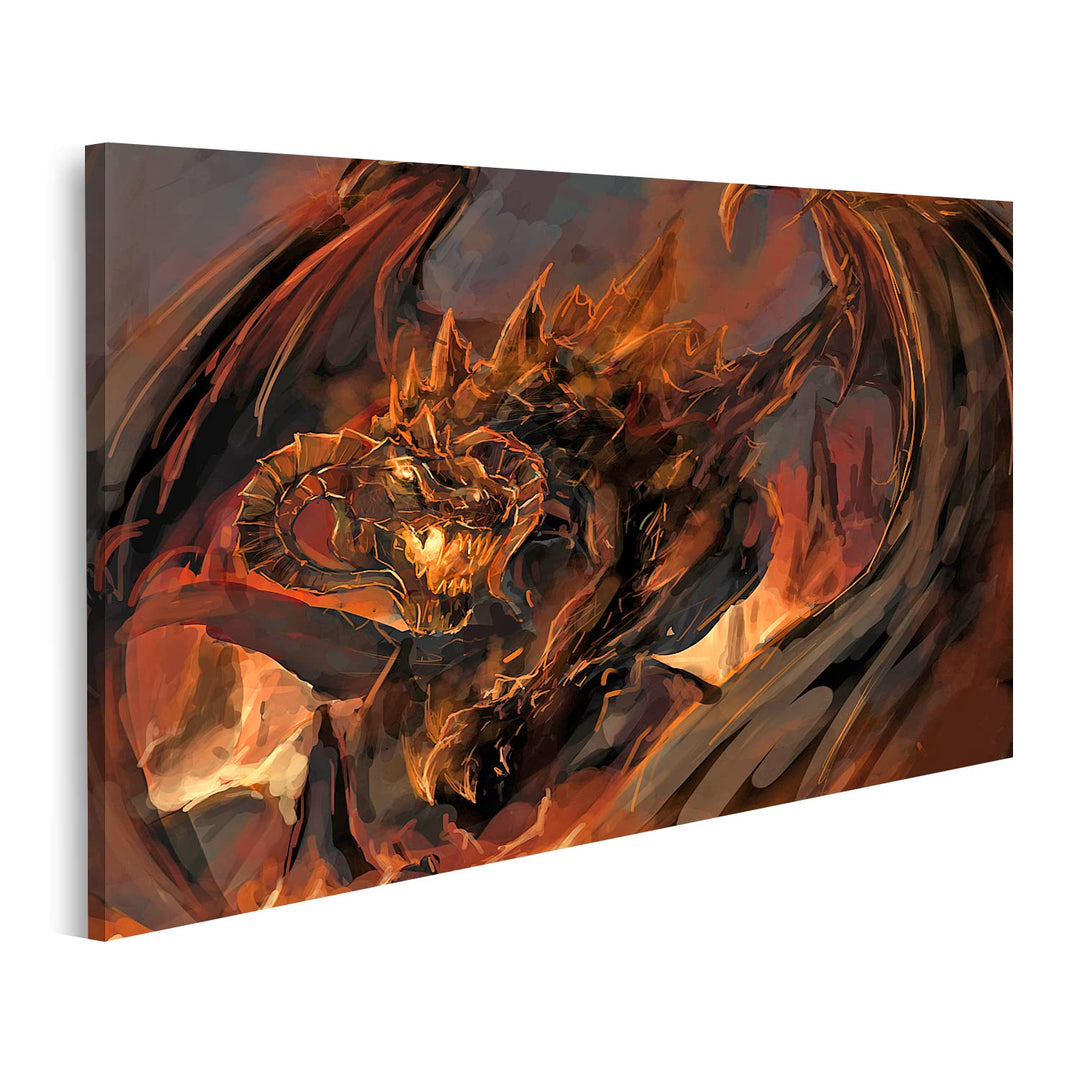 islandburner Bild auf Leinwand Drachen Wut Bilder Wandbilder Poster Leinwand 80x40cm, Leinwand 80x40