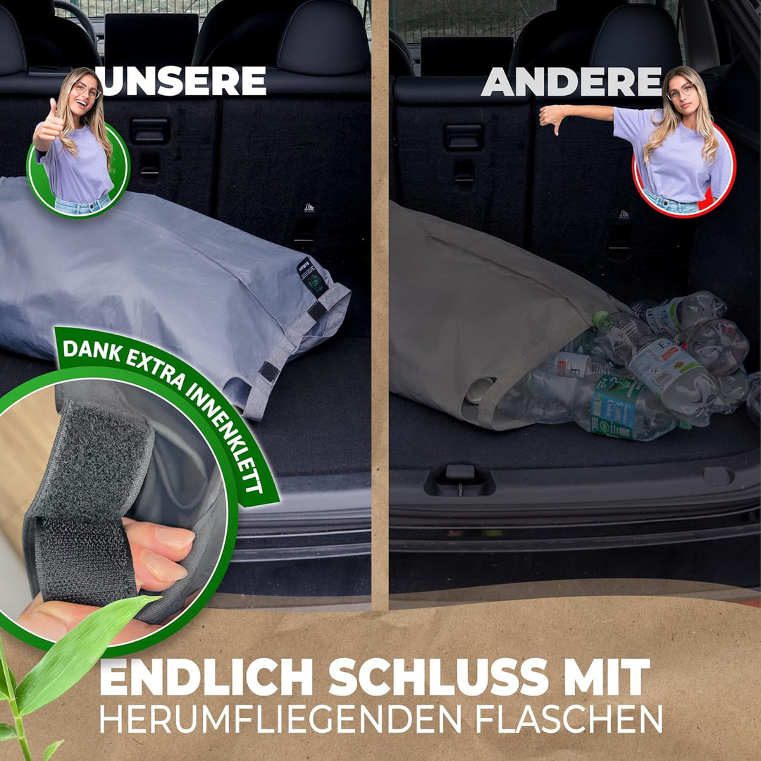 Pfandflaschen Sammelbehälter mit Deckel inkl. Tragetasche | Pfandbehälter mit Einwurf | Ideal als Pf