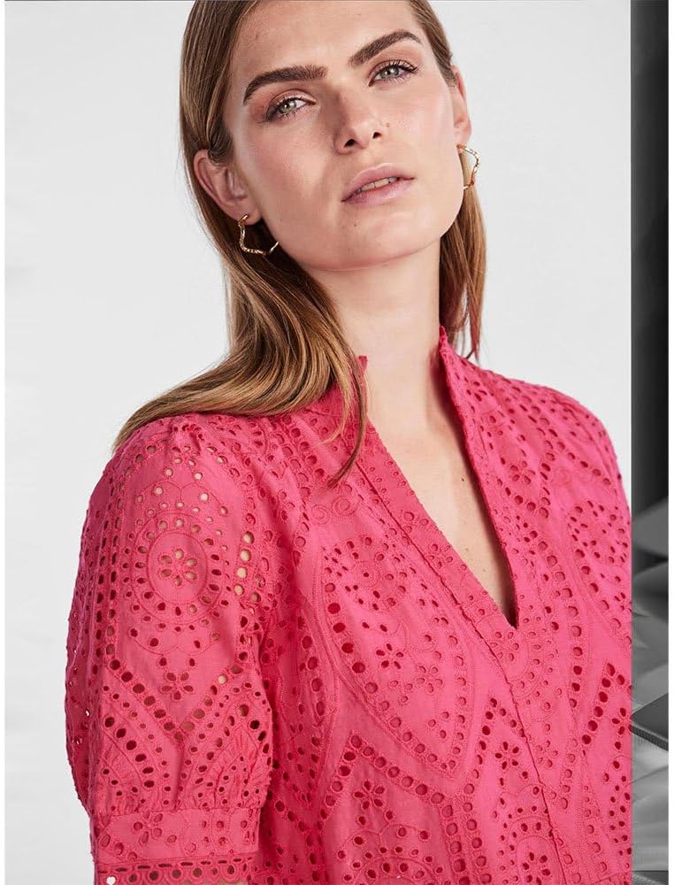 YAS Damen Yasholi Ss Dress S. Noos Kleid XS Raspberry Sorbet, XS Raspberry Sorbet