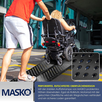 MASKO® 2X Auffahrrampe 400kg | Verladerampe | Verladeschiene | verzinkter Stahl | Antirutsch | 200kg