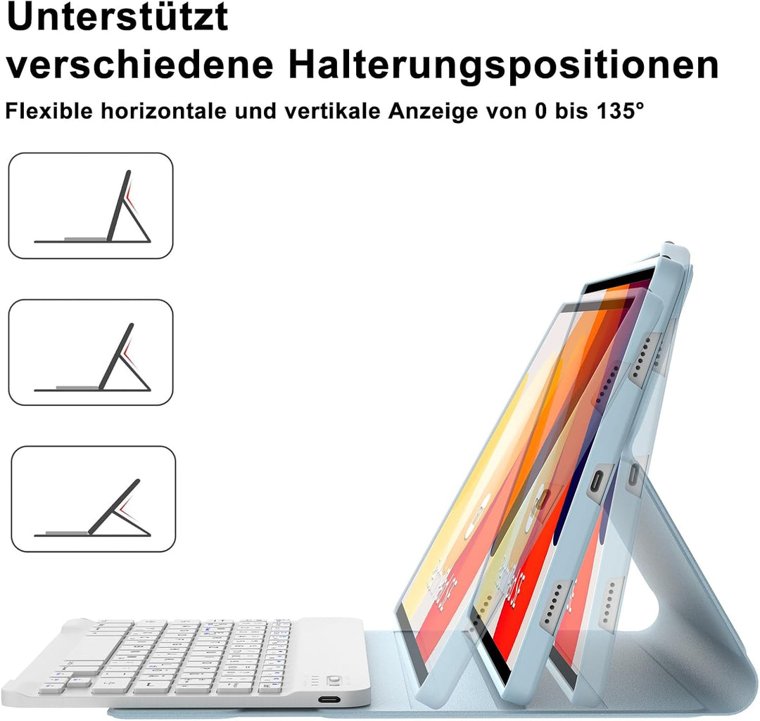 IVEOPPE Tastatur Hülle für Xiaomi Redmi Pad SE 11'', Deutsches QWERTZ-Layout, Bluetooth Abnehmbare T
