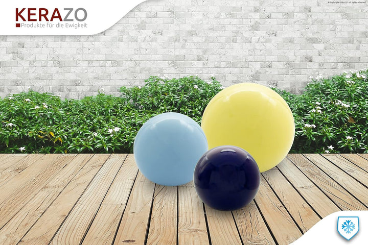 Keramik Kugel 20 cm Gartenkugel Dekokugel Gartenfigur Dekoration aus frostfester, witterungsbeständi