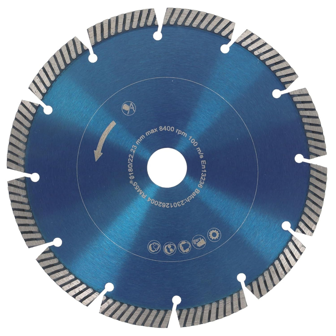 PRODIAMANT Fastcut Highspeed Diamant-Trennscheibe 180 mm x 22,23 mm für sehr harte Baustoffe wie Kal