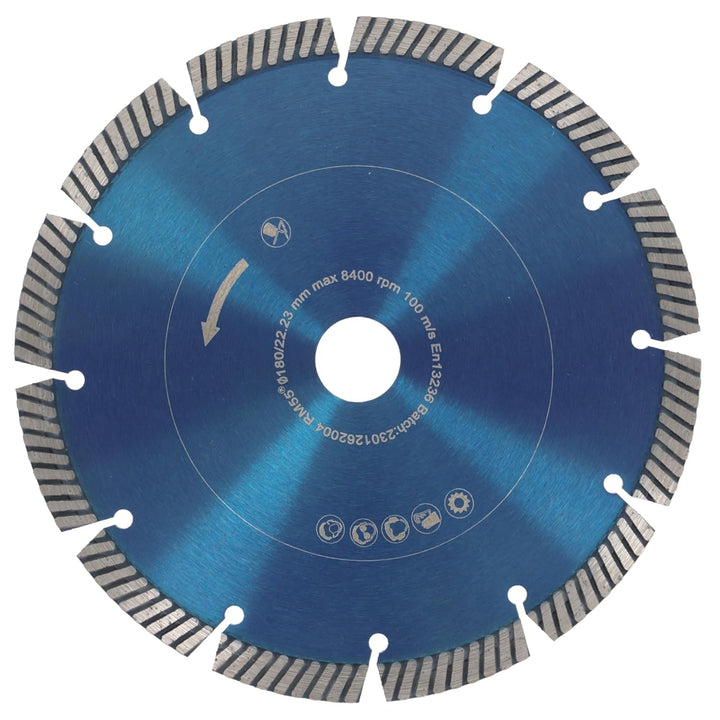 PRODIAMANT Fastcut Highspeed Diamant-Trennscheibe 180 mm x 22,23 mm für sehr harte Baustoffe wie Kal