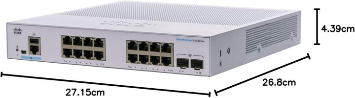 Cisco Business CBS250-16T-2G Smart Switch | 16 GE-Ports | 2 x 1G-SFP | Begrenzter Lebenszeitschutz (