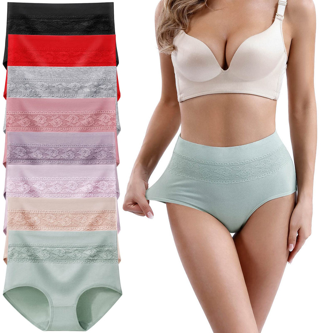 Xaanelr Damen Unterhosen Hipsters Stretch Baumwolle Hohe Taille Slips Weich Unterwäsche für Frauen M