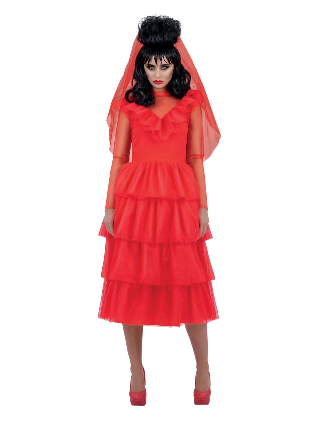 Smiffys 81007 Beetlejuice Lydia Braut Kostüm Damen Rot, L