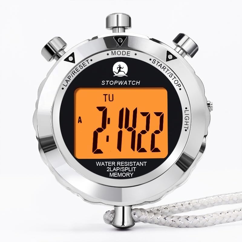 Rolilink Stoppuhr, Metall-Stoppuhr für Sport, wasserdicht, Stoppuhren, Timer für Sport und Wettbewer