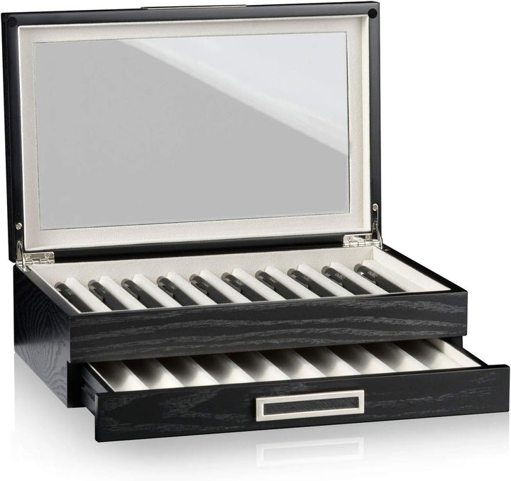 HEISSE & SÖHNE SEIT 1976® Schreibgeräte Box/Aufbewahrung/Vitrine Monteray Esche Furnier in Schwarz f
