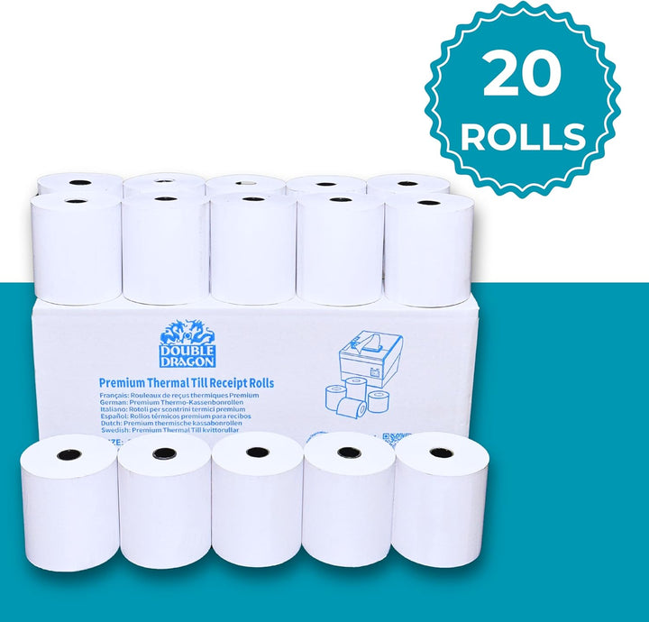 EPOS Kassen-Drucker, 3-lagig, 3-lagig, Karbonlos, EPOS-Kassen-Drucker, Quittungsrollen, Box mit 20 S