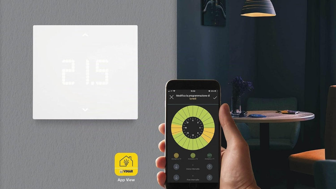 Vimar 02912 Smart Thermostat, kompatibel mit den Sprachassistenten Alexa und Google, lokale Steuerun