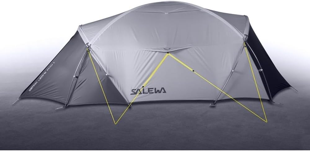 Salewa Zelt Sierra Leone II, Unisex Erwachsene UNI LIGHTGREY/CACTUS, UNI LIGHTGREY/CACTUS