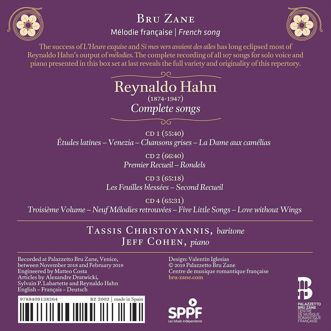 Hahn: Die Lieder, Audio-CD