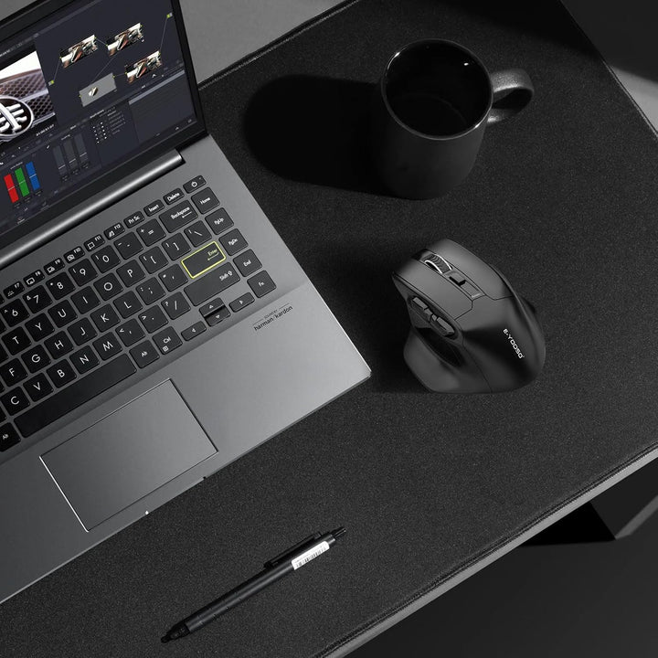 E-Yooso kabellose Maus für Mittelgrosse bis Grosse Hände, ergonomische Funk-Computermaus, 6 Tasten,